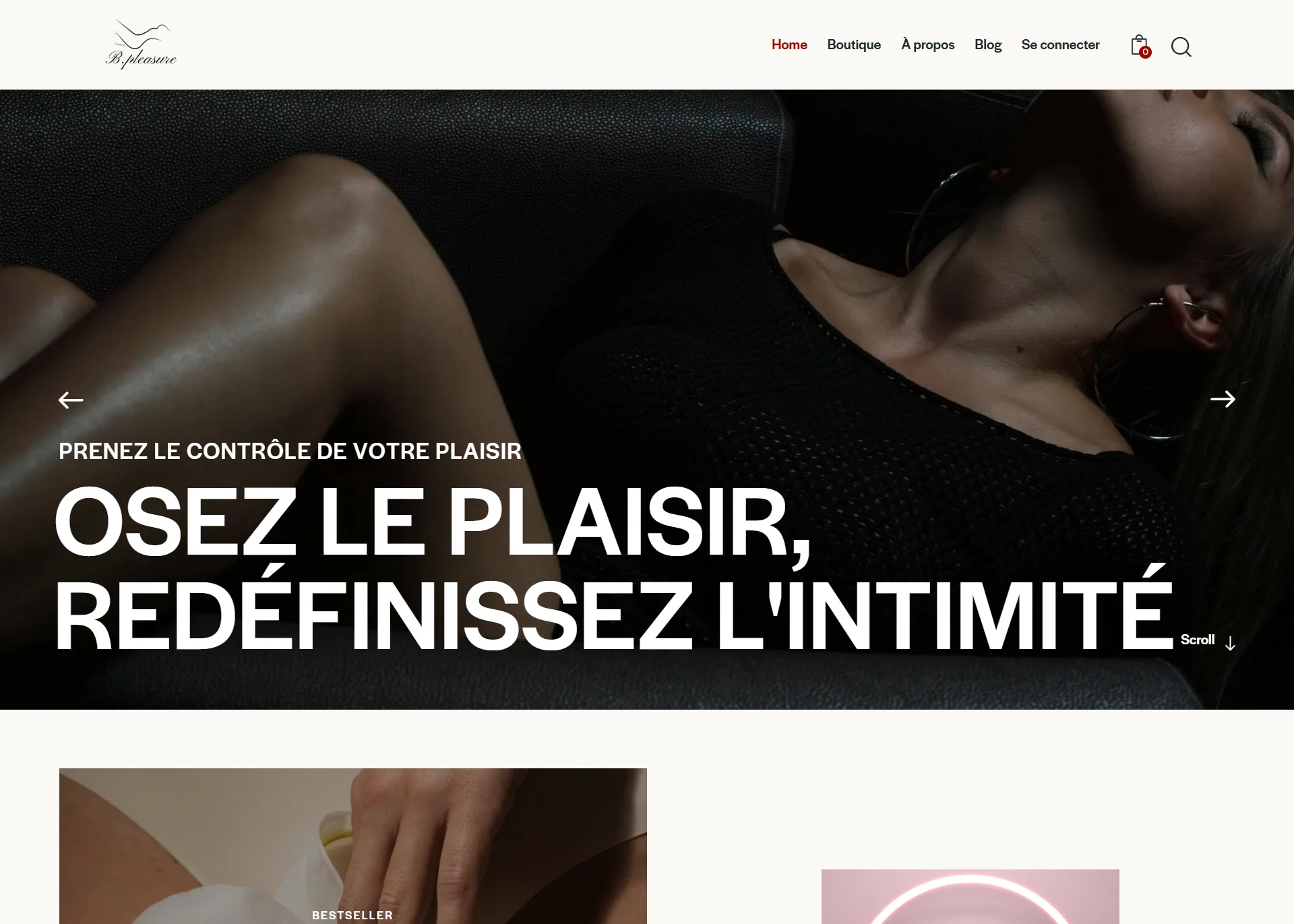 Capture d'écran du site bpleasure.fr