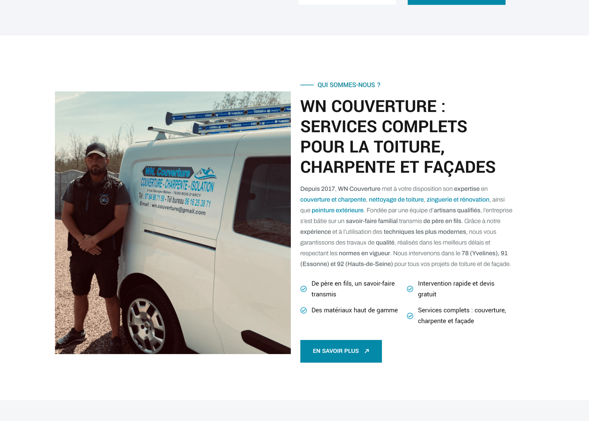 Capture d'écran du site wncouverture.fr
